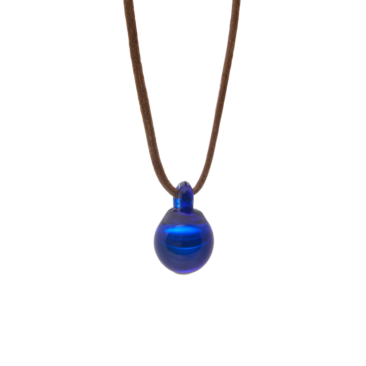 Petite E Pendant, blue glass